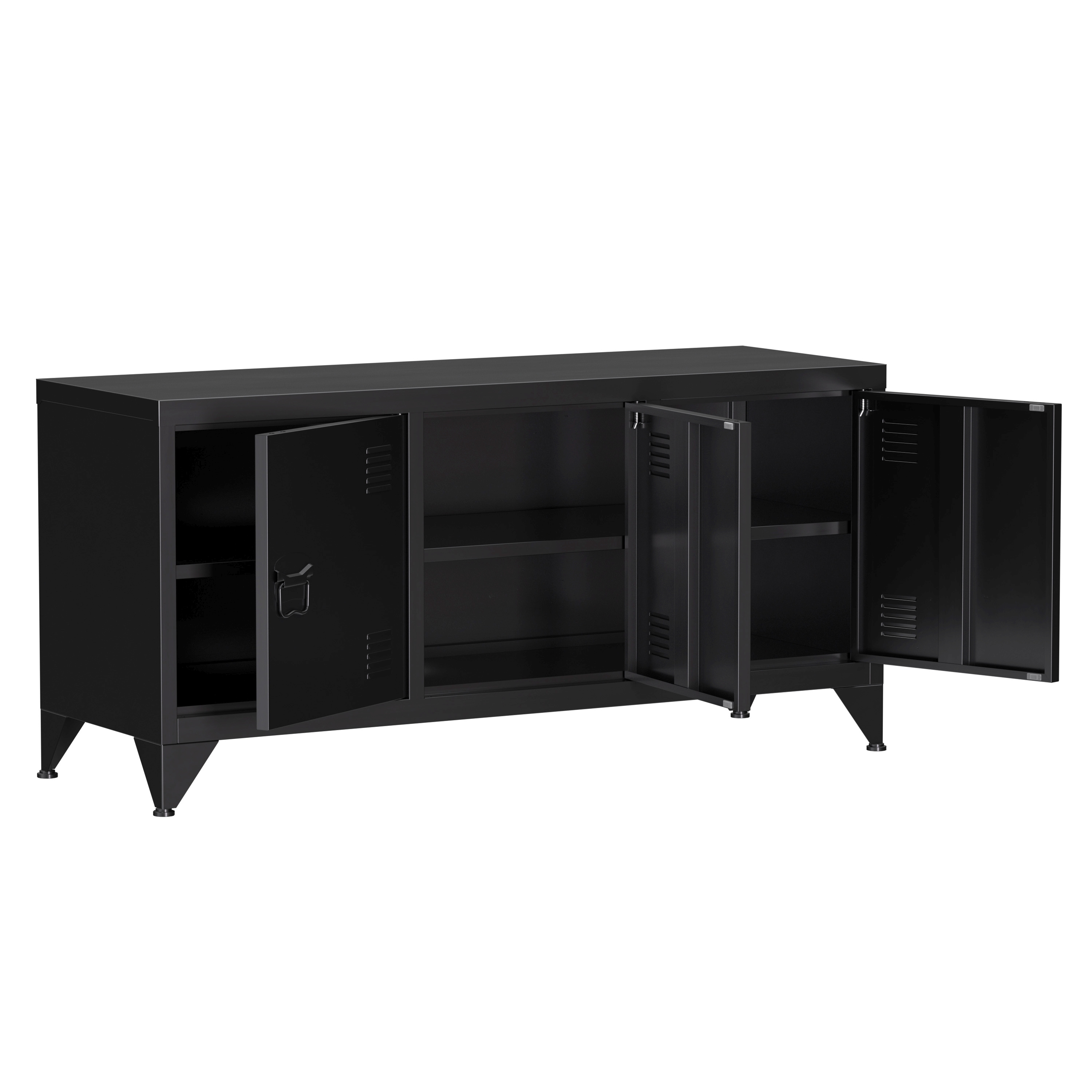 TV Möbel Metall ANTEY 120 x 58 cm schwarz