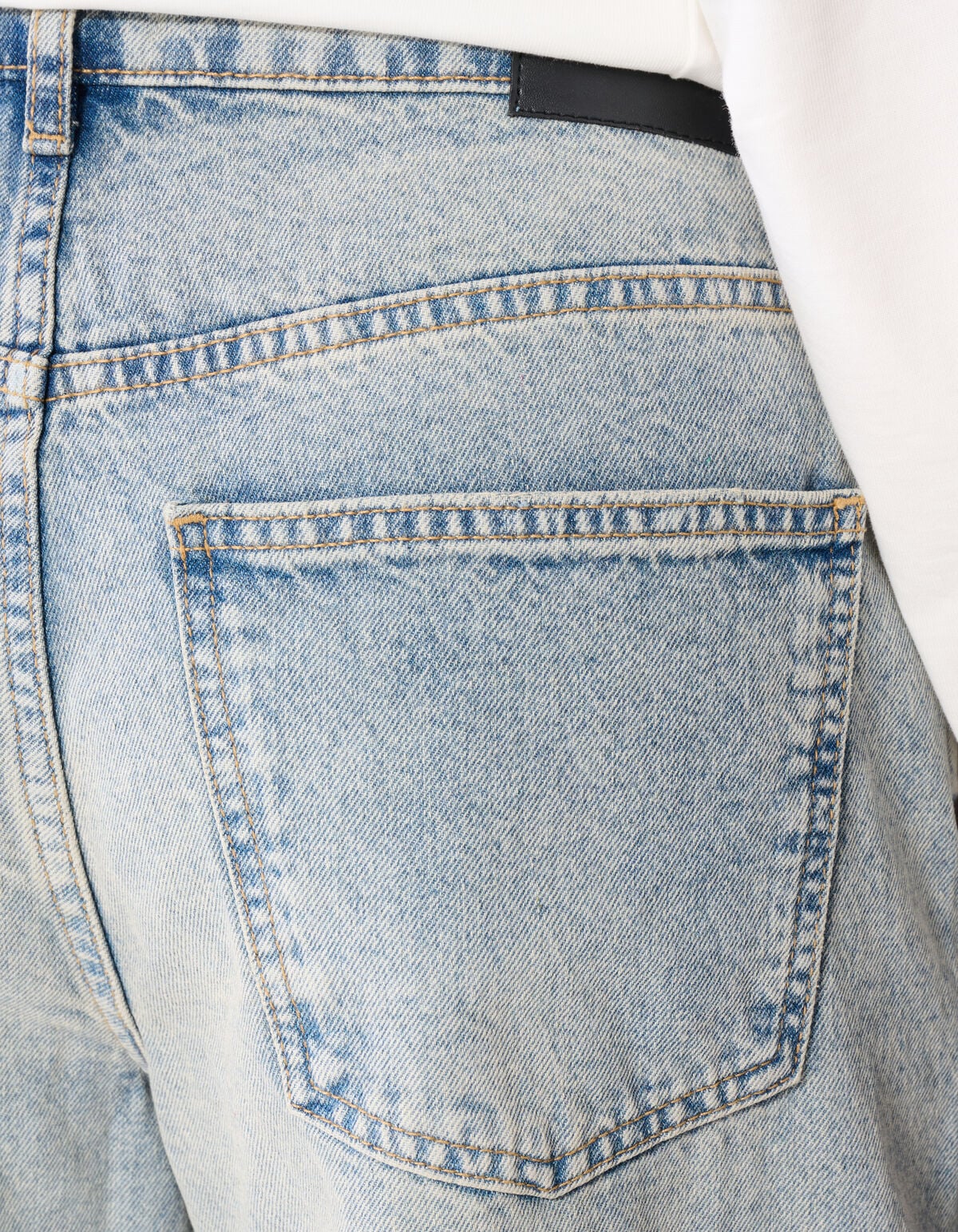 Curved Wide Leg Fit Jeans Mediumstone