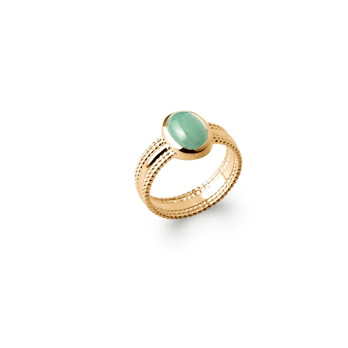 Bague plaqué or et aventurine ANDREA - Bijoux Privés Discovery