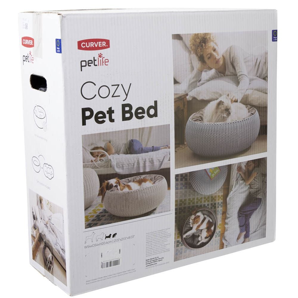 Panier couchage rond aspect tricot pour chien ou chat Ø54xH20,4cm