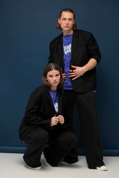 Blazer, oversized, Rücken-Knopfleiste, Revers, Langarm, Unisex