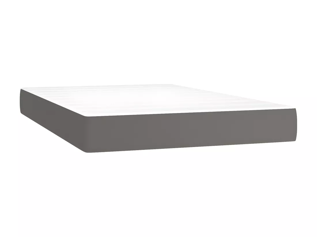 Sommier tapissier matelas et LED Gris 120x200 cm Similicuir