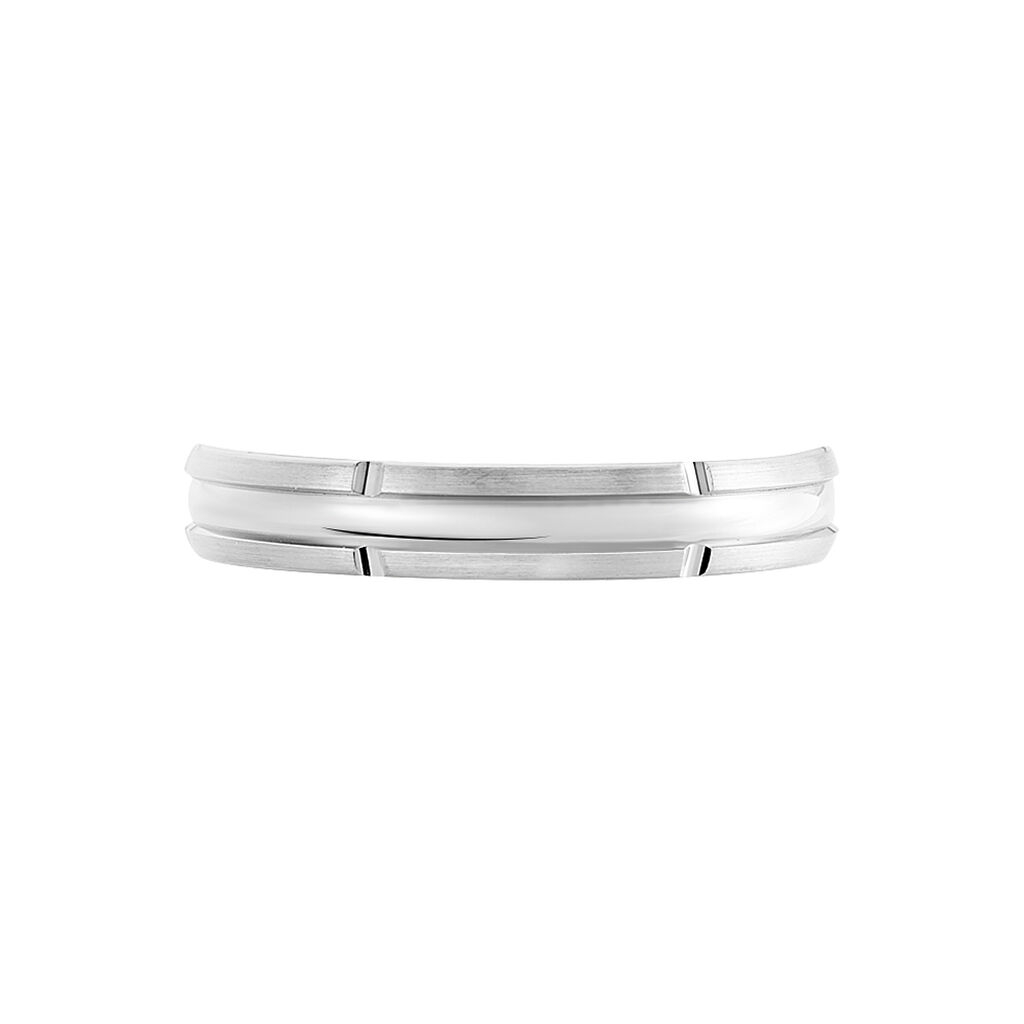Alliance Fantaisie Mat Et Brillant Ruban Plat Palladium Blanc