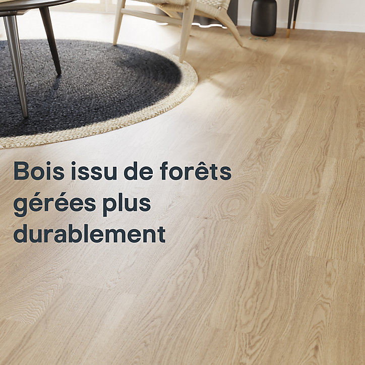 Parquet contrecollé clipsable Lulea XL en chêne huilé naturel