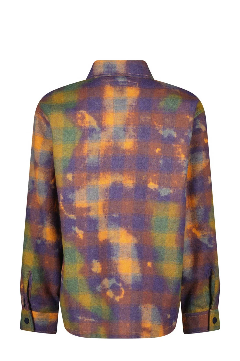 Vingino geruit overshirt Lauro donkerblauw/oranje