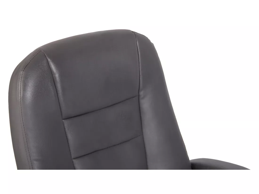 Chaise de bureau - Similicuir & Métal chromé - Gris - Reedville