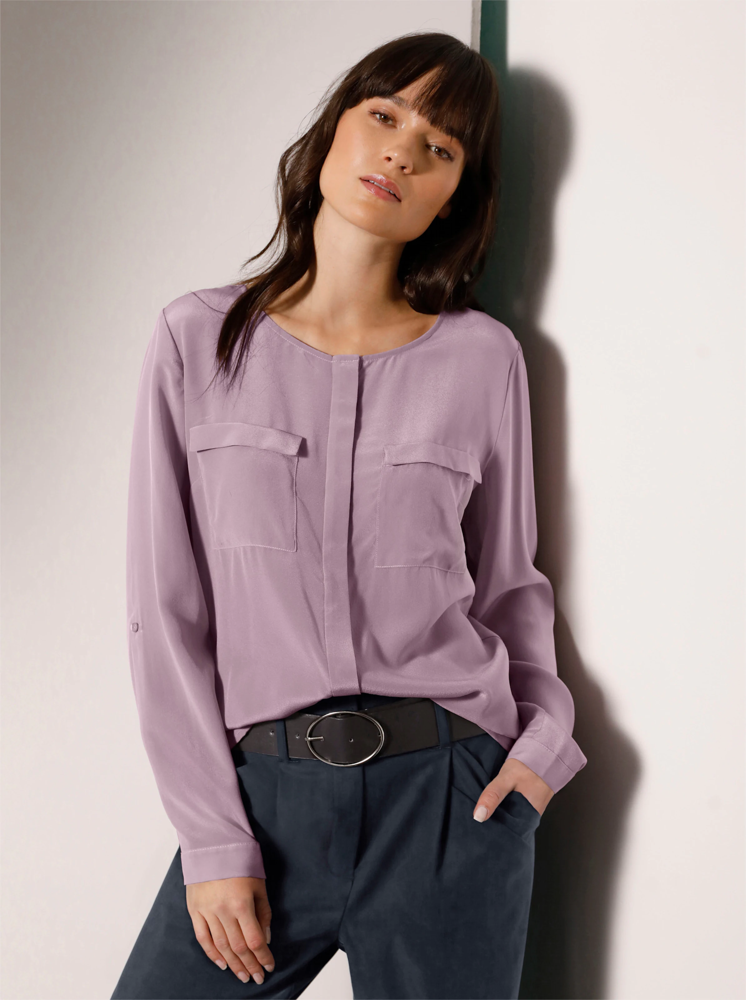 heine Seiden-Bluse in mauve