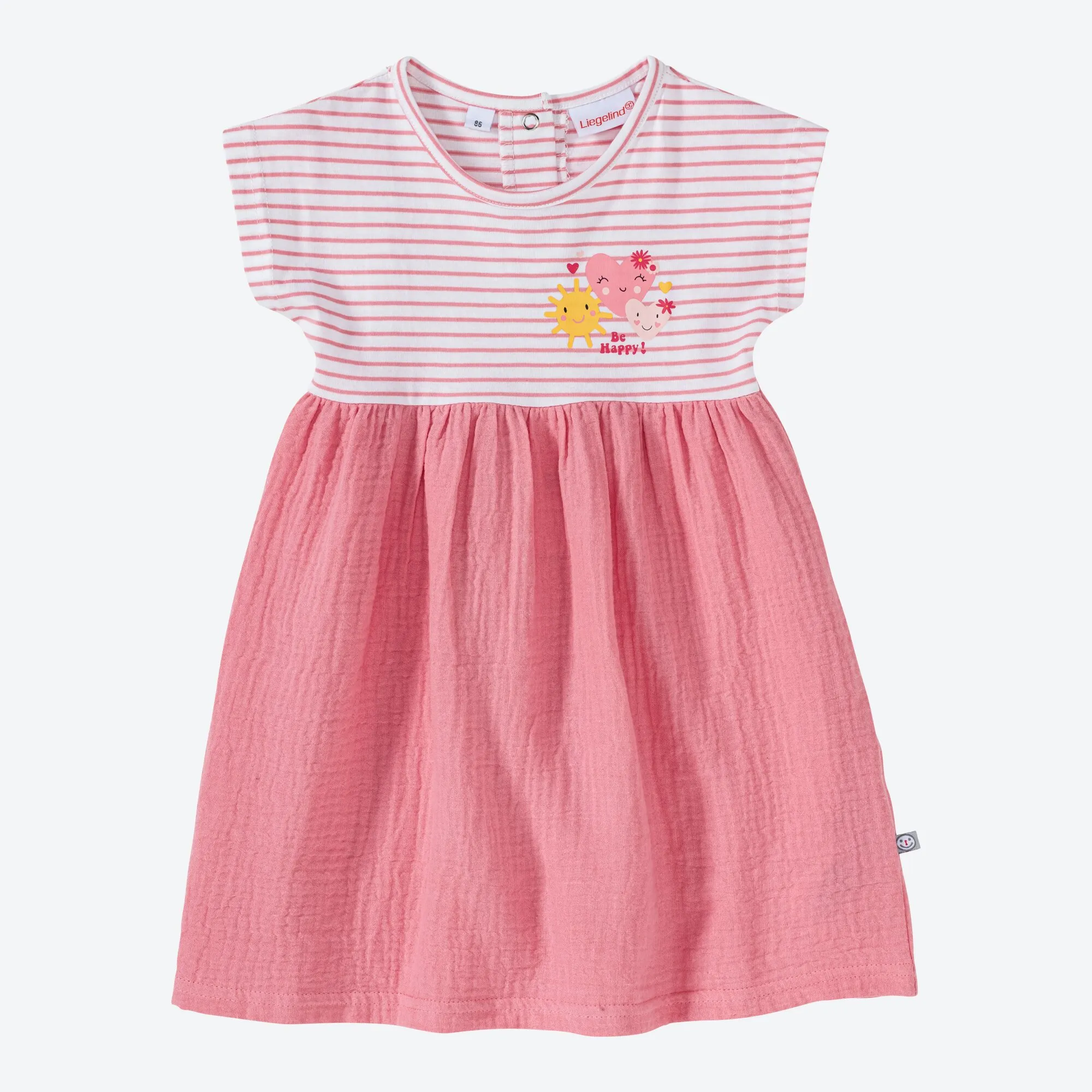 Baby-Mädchen-Kleid mit Herz-Aufdruck