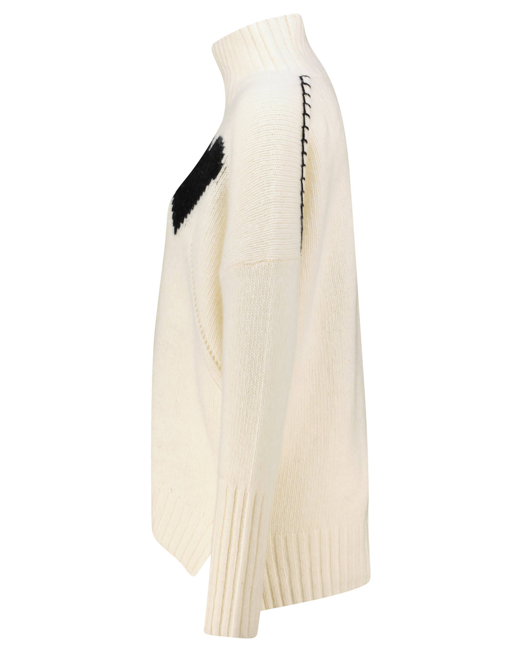 Frogbox| Damen Wollpullover mit Herzstickerei