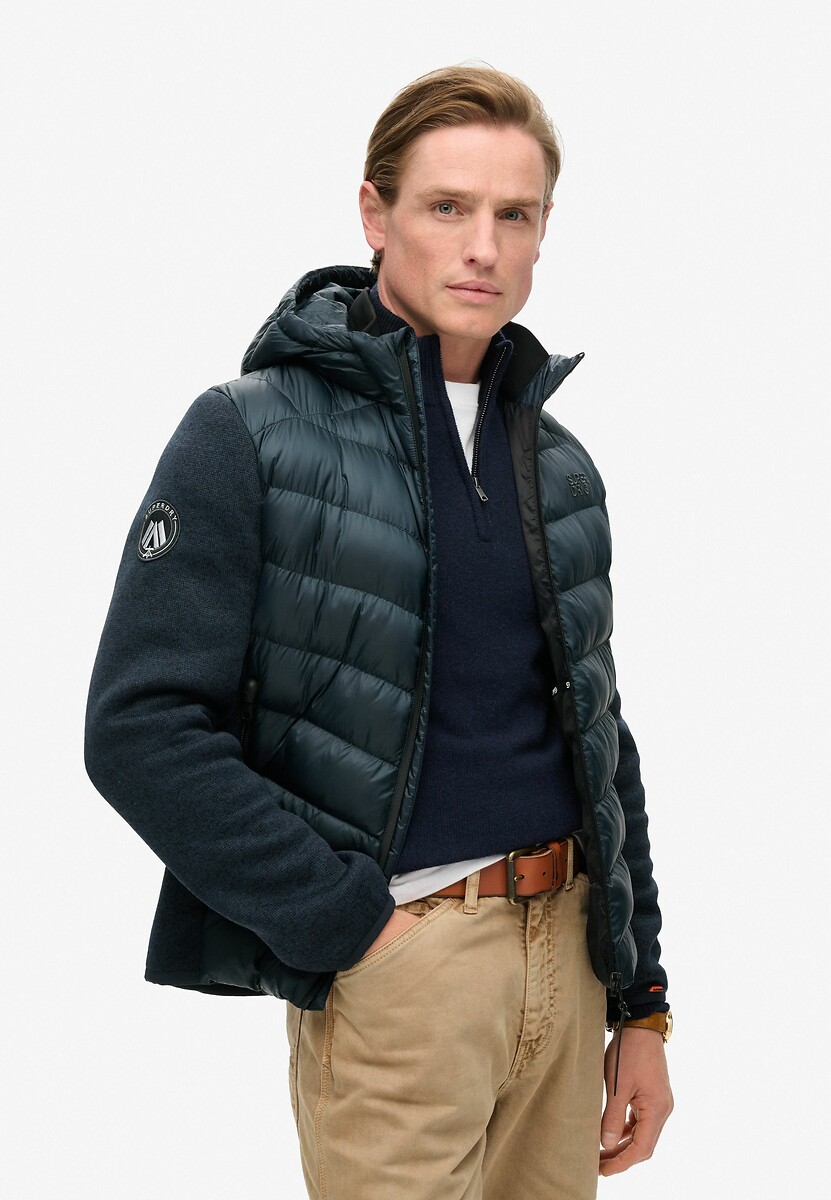 SUPERDRY<br>Cardigã com capuz, 2 tecidos