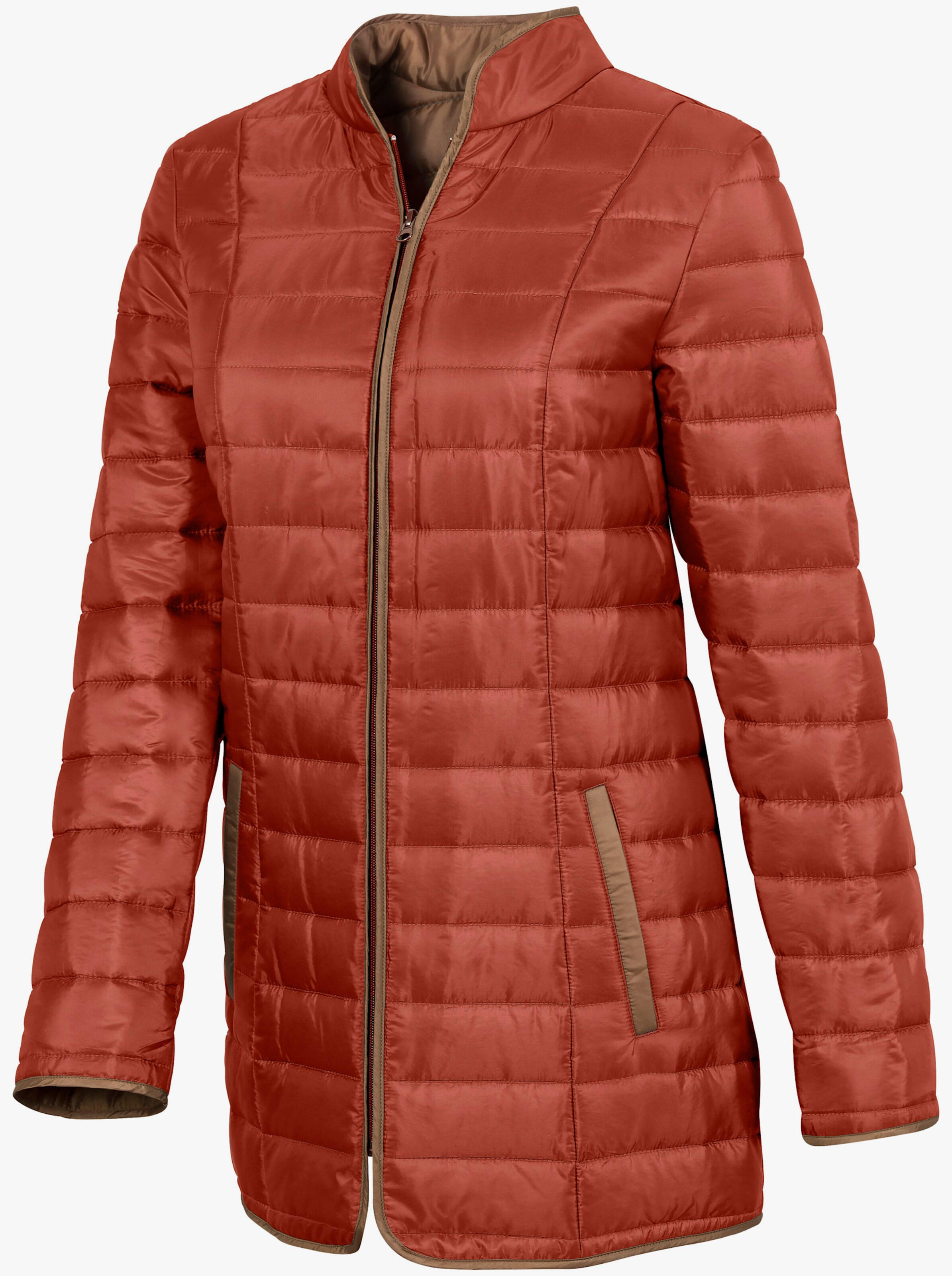 Steppjacke mit kontrastfarbigem Futter