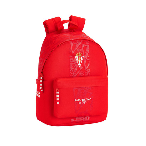 Real Sporting De Gijón Mochila Juvenilpara Portátil, Naranja 14,1