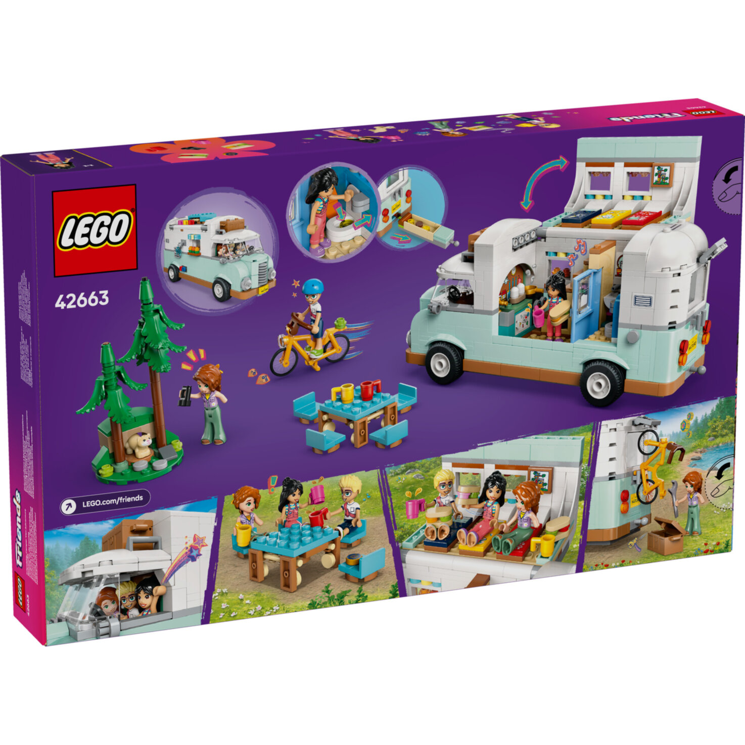 LEGO® Friends Wohnmobil 42663, Spielzeug mit Wohnwagen ab 7 Jahren