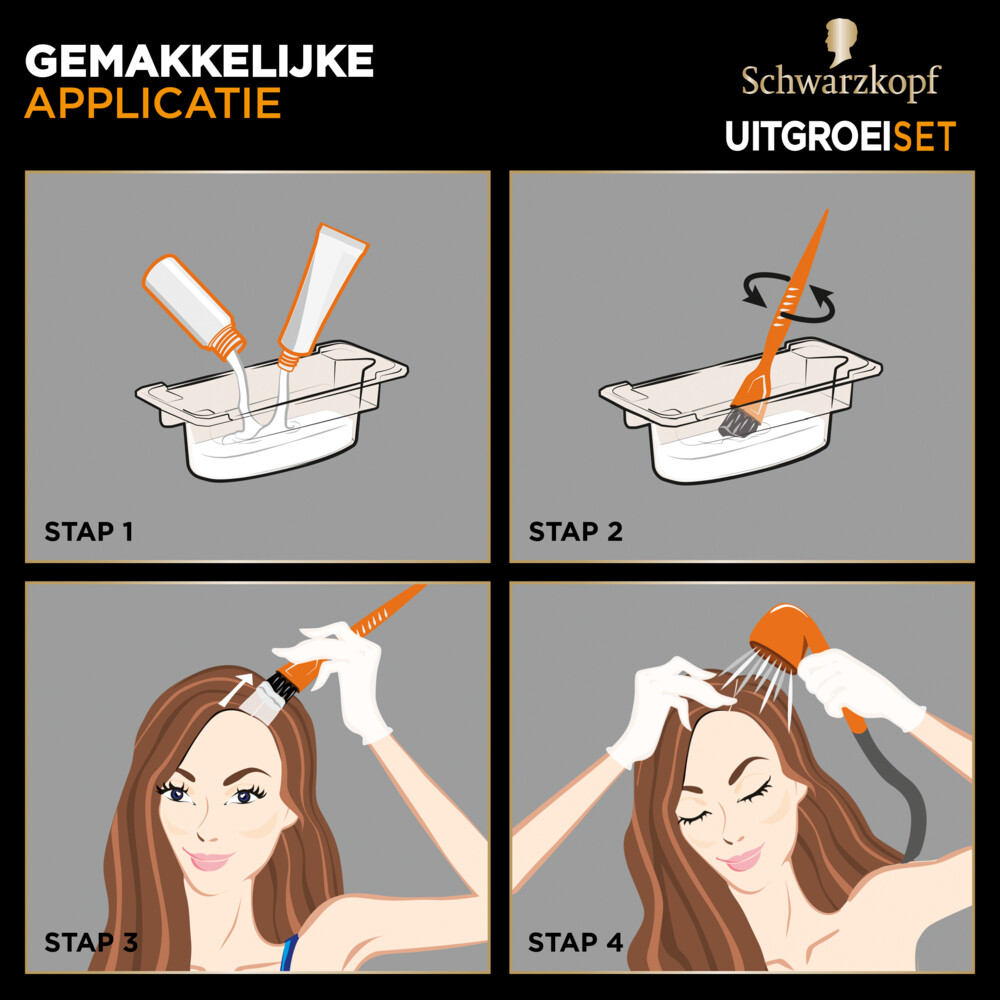 Schwarzkopf Uitgroeiset Haarverf Donkerbruin R41 set