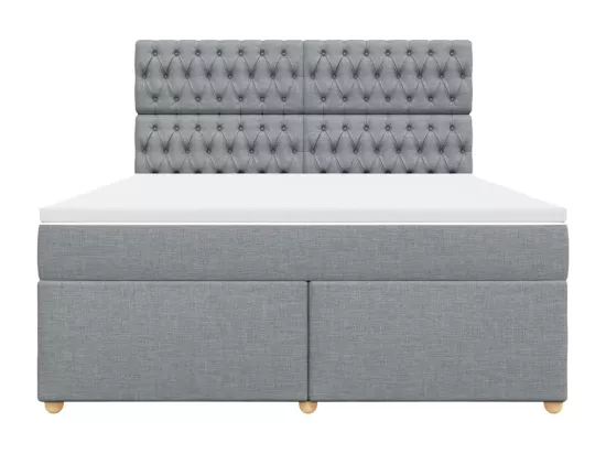 Sommier à lattes de lit avec matelas Gris clair 180x200cm Tissu