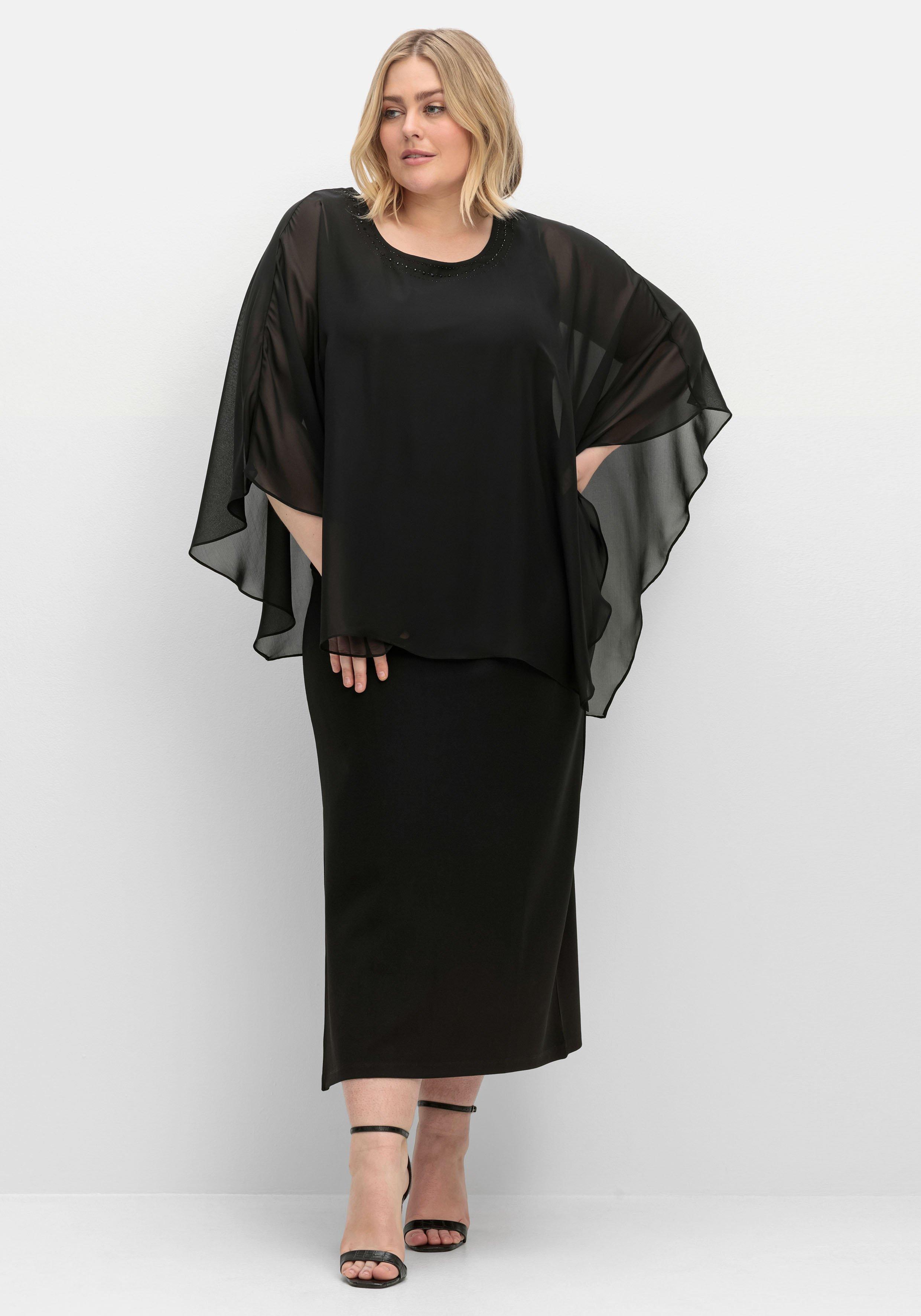 Abendkleid in A-Linie mit weiten Fledermausärmeln