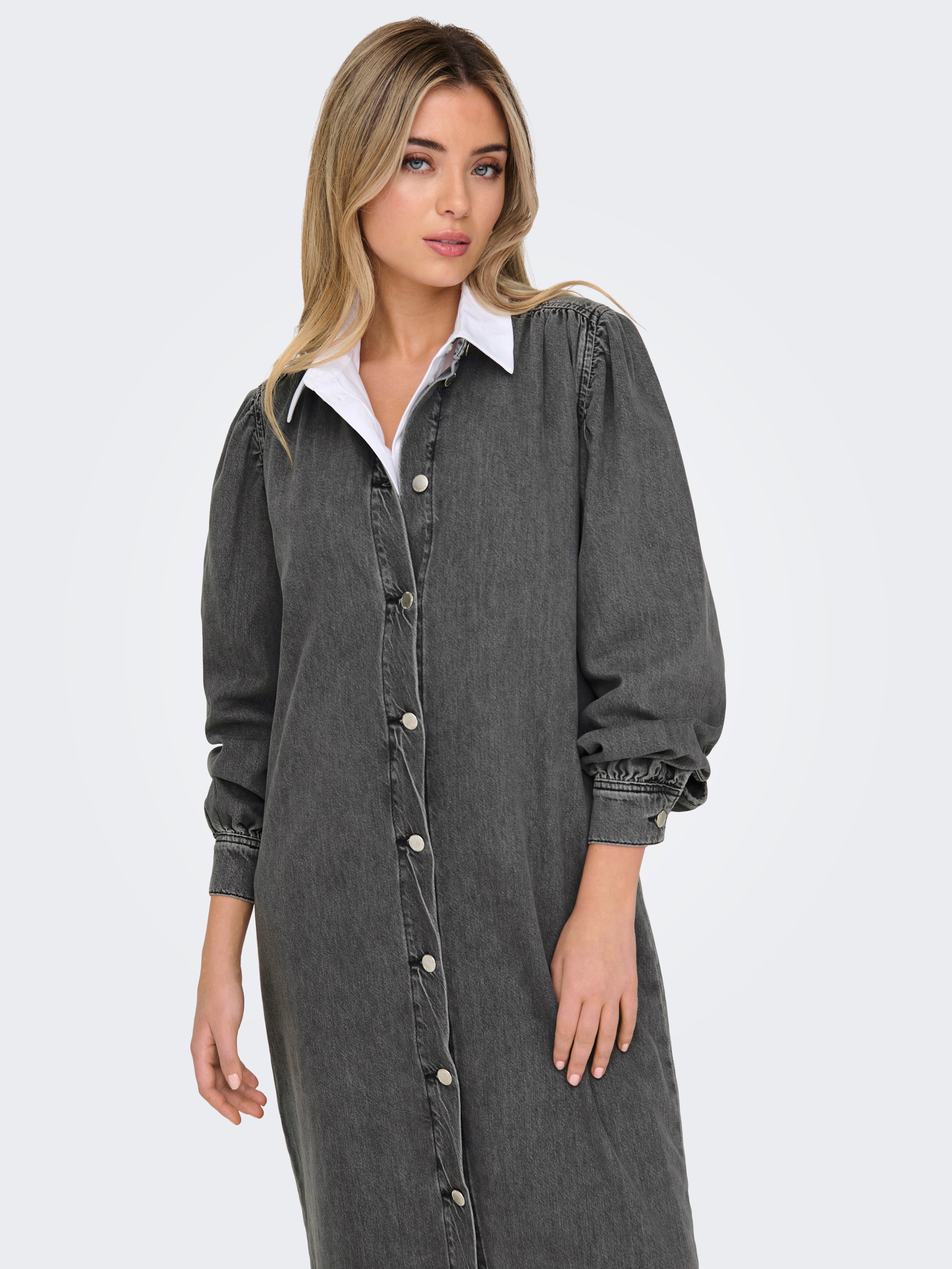 ONLBEATE Midikleid Medium Grey Denim