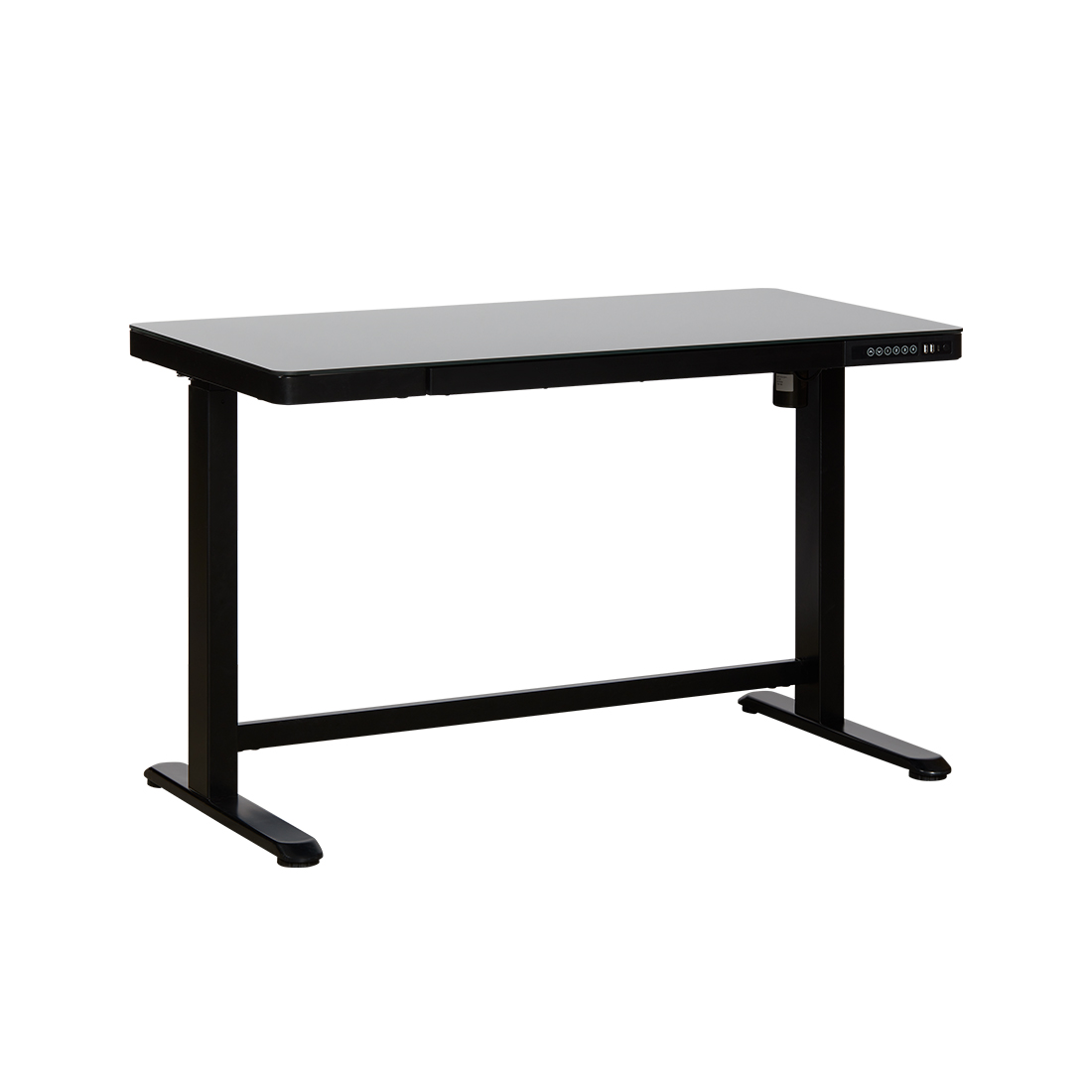 CONTINI höhenverstellbarer Bürotisch 120 x 60 cm schwarz Glasoberfläche