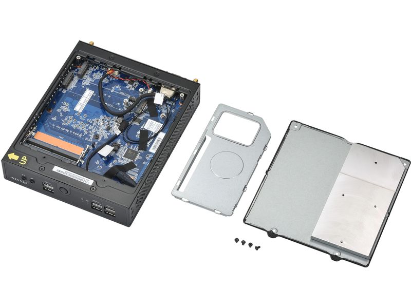 Shuttle Barebone XPC slim DS50U5 Lüfterloser 1,3 Liter PC im Industrie-Design mit integriertem ULV Prozessor