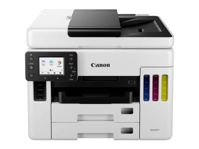 Canon MAXIFY GX7050 - Multifunktionsprinter - farve - blækprinter - kan genopfyldes - Legal (216 x 356 mm)/A4 (210 x 297 mm) (original) - A4/Legal (medie) - op til 24 ipm (udskriver) - 600 ark - 33.6 Kbps - LAN, Wi-Fi(n), USB 2.0, USB vært