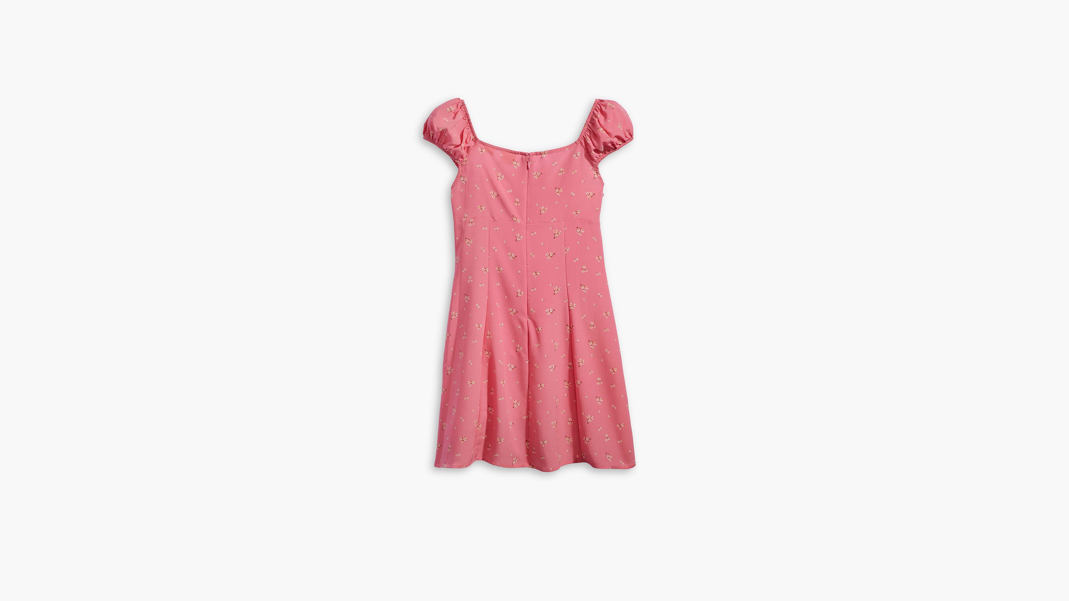 Robe à mancheron Clementine - Galia Dot Coral Red - Rouge