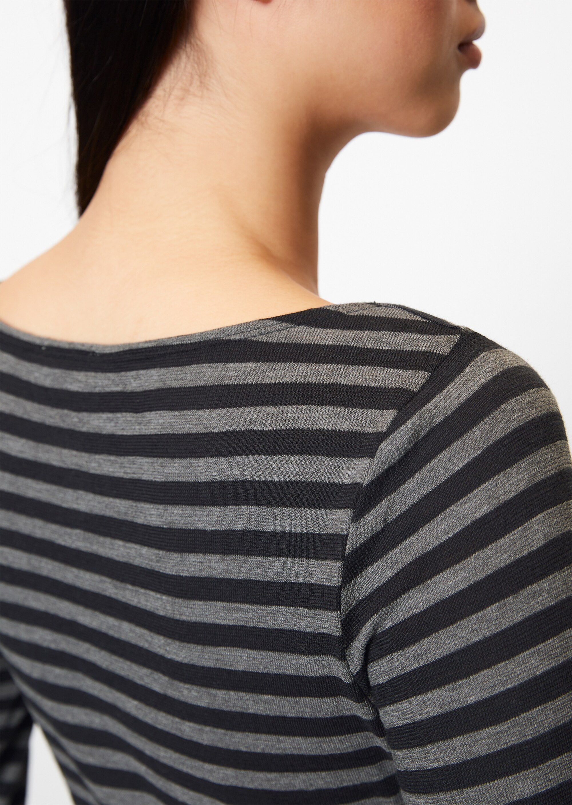 Ringel-Longsleeve regularaus Slubjersey