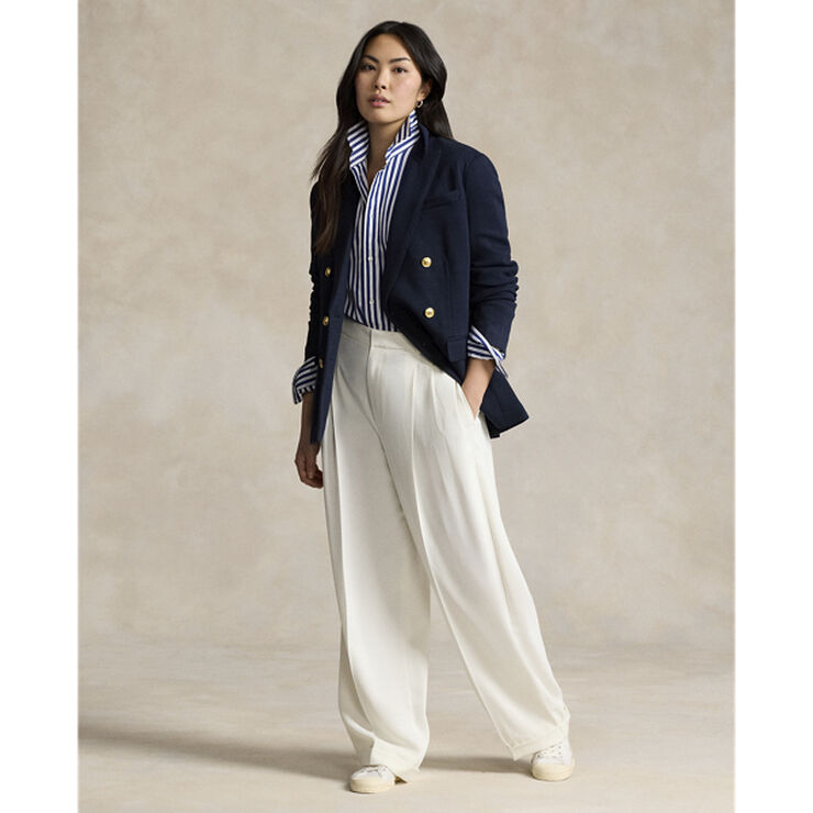 Polo Ralph Lauren Knit Double-Breasted Blazer Navy