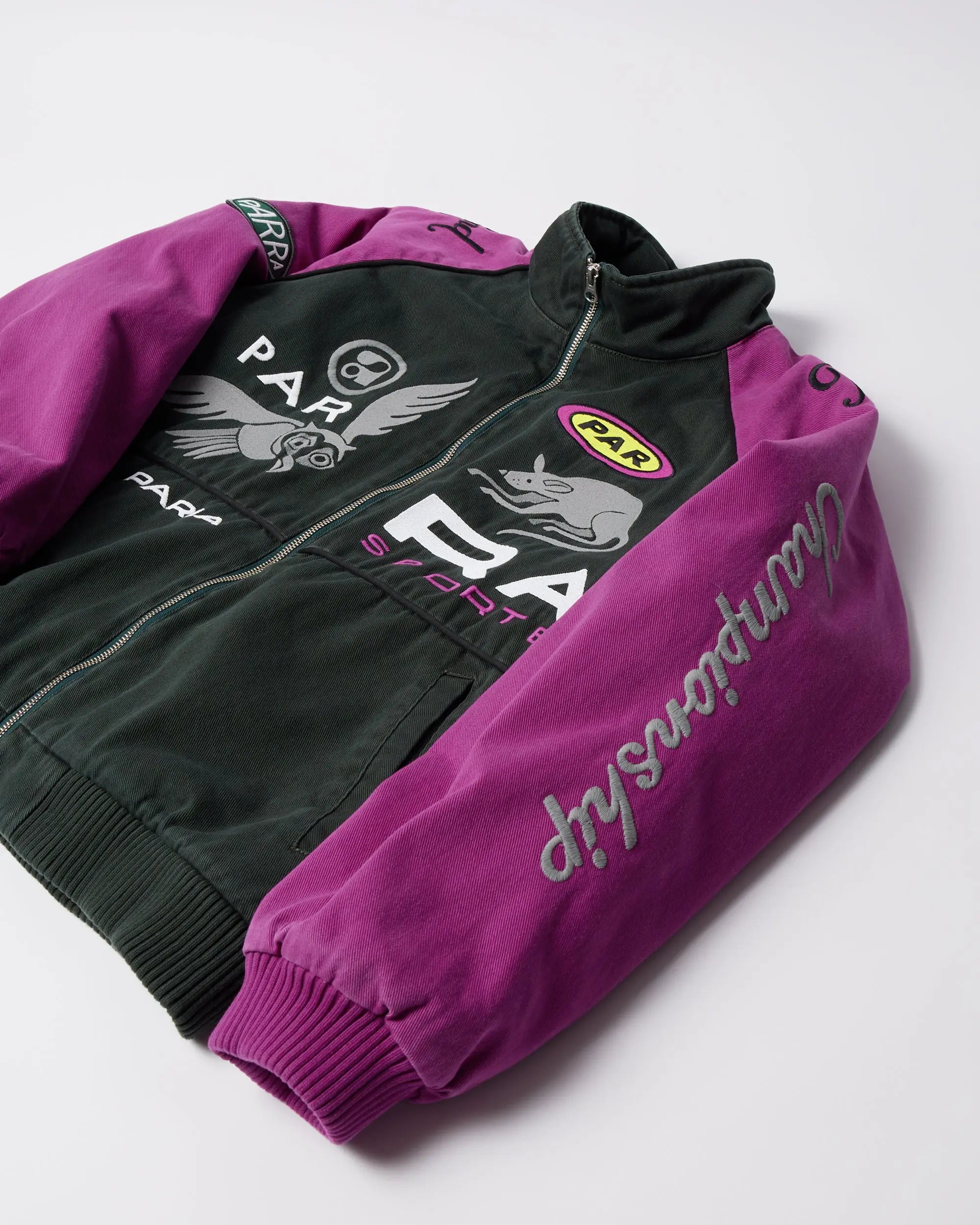 byParra Owl Meets Rat Racing Jacket (Purple Pink)