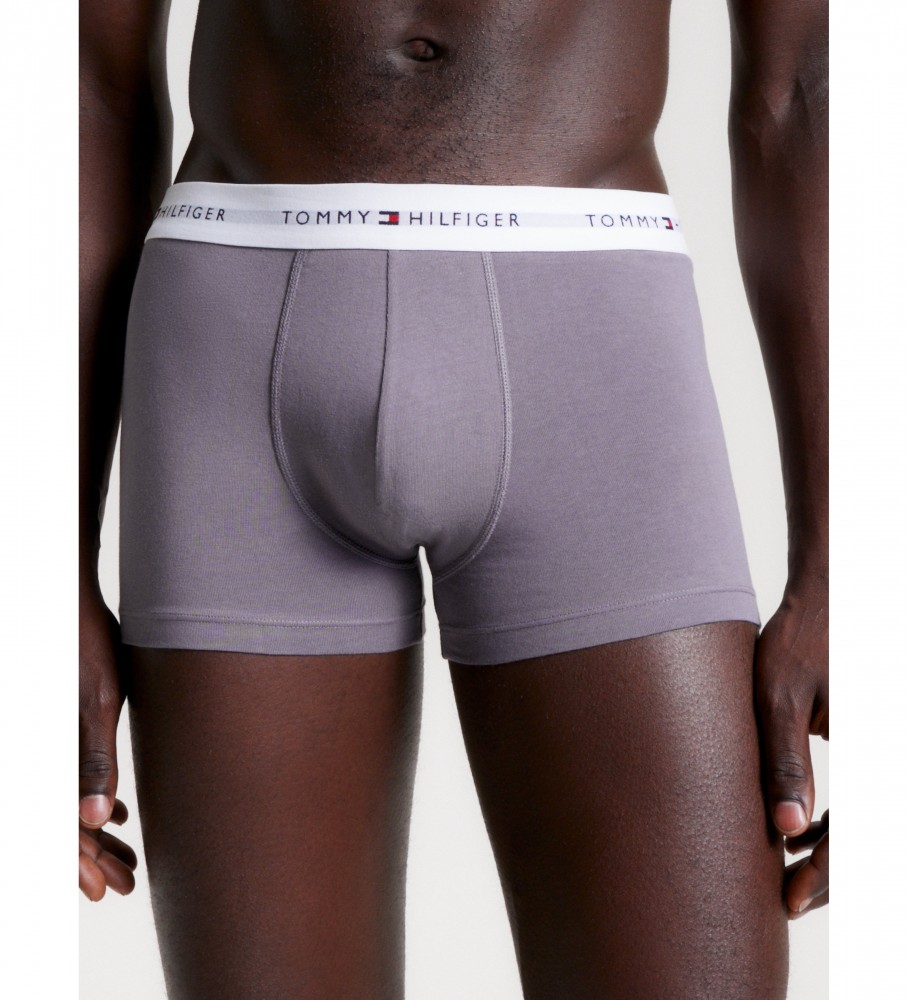 Conjunto de 3 cuecas boxer Tommy Hilfiger Essential - Cinza, Azul, Preto