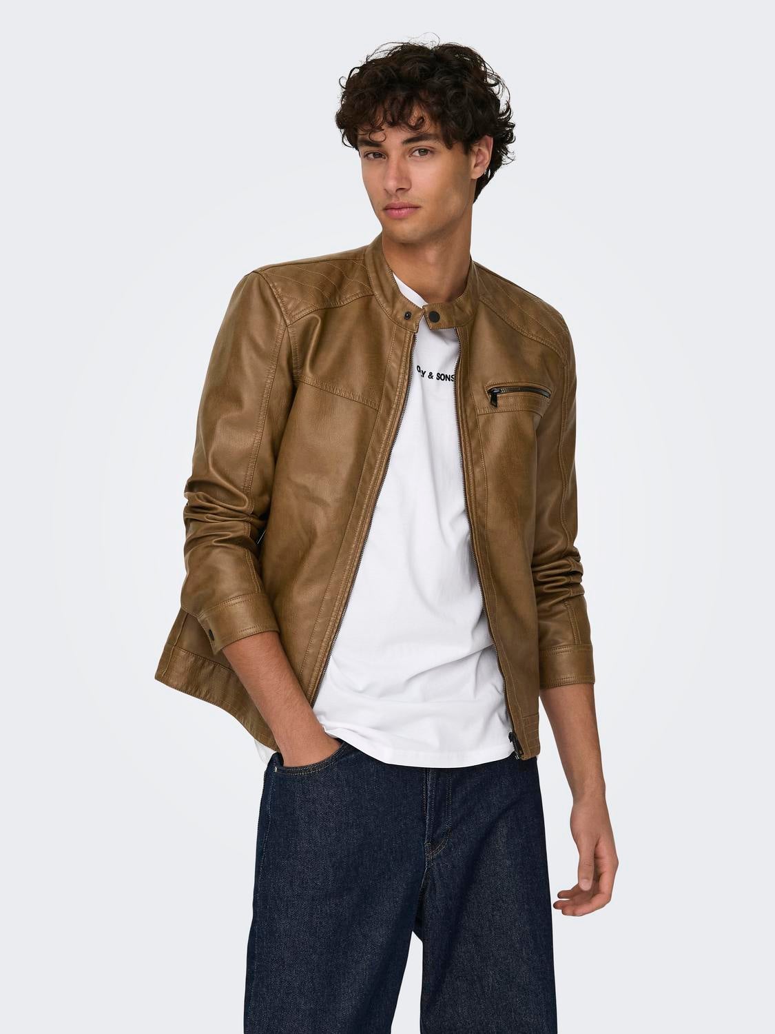 onsAL Kunstlederjacke Monks Robe