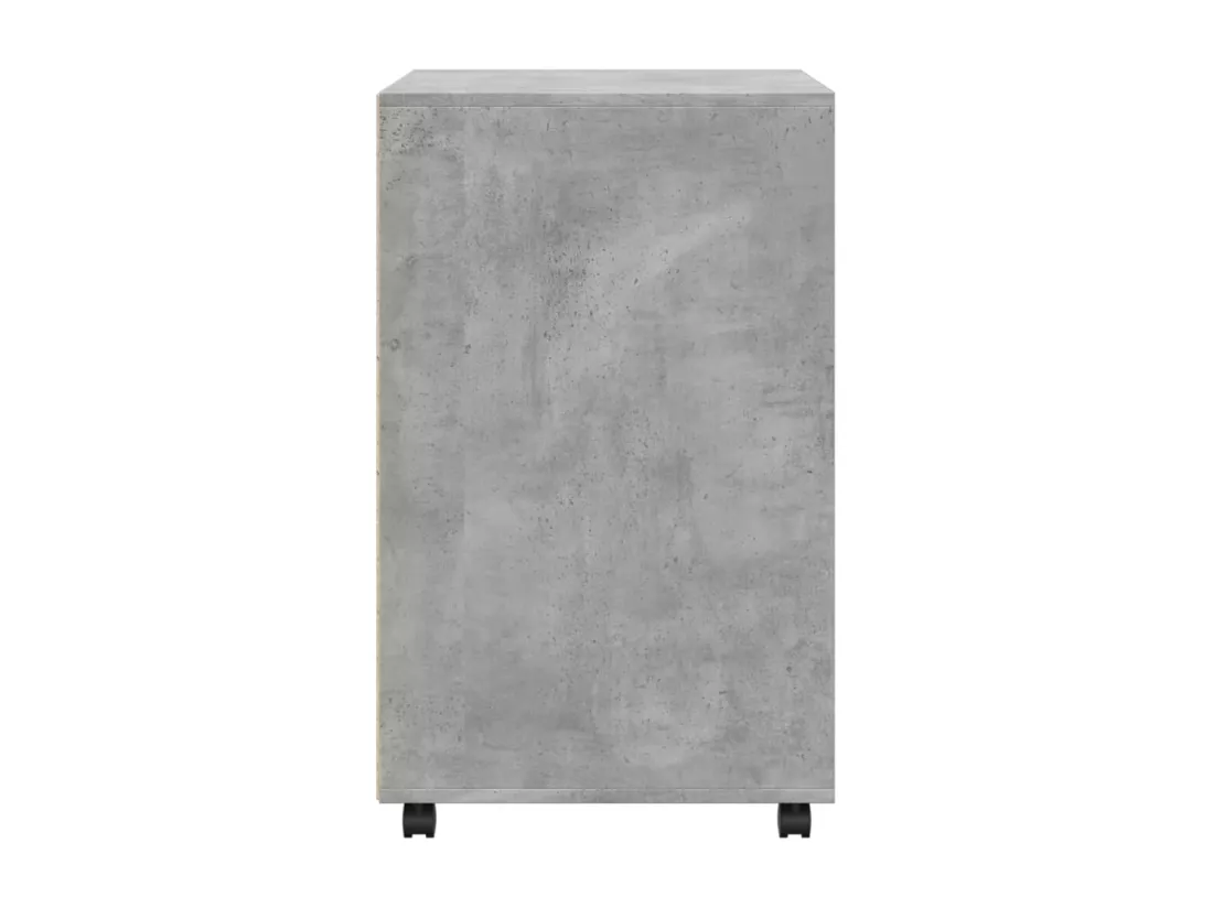 Armoire à roulettes gris béton 60x48x81 cm bois d'ingénierie