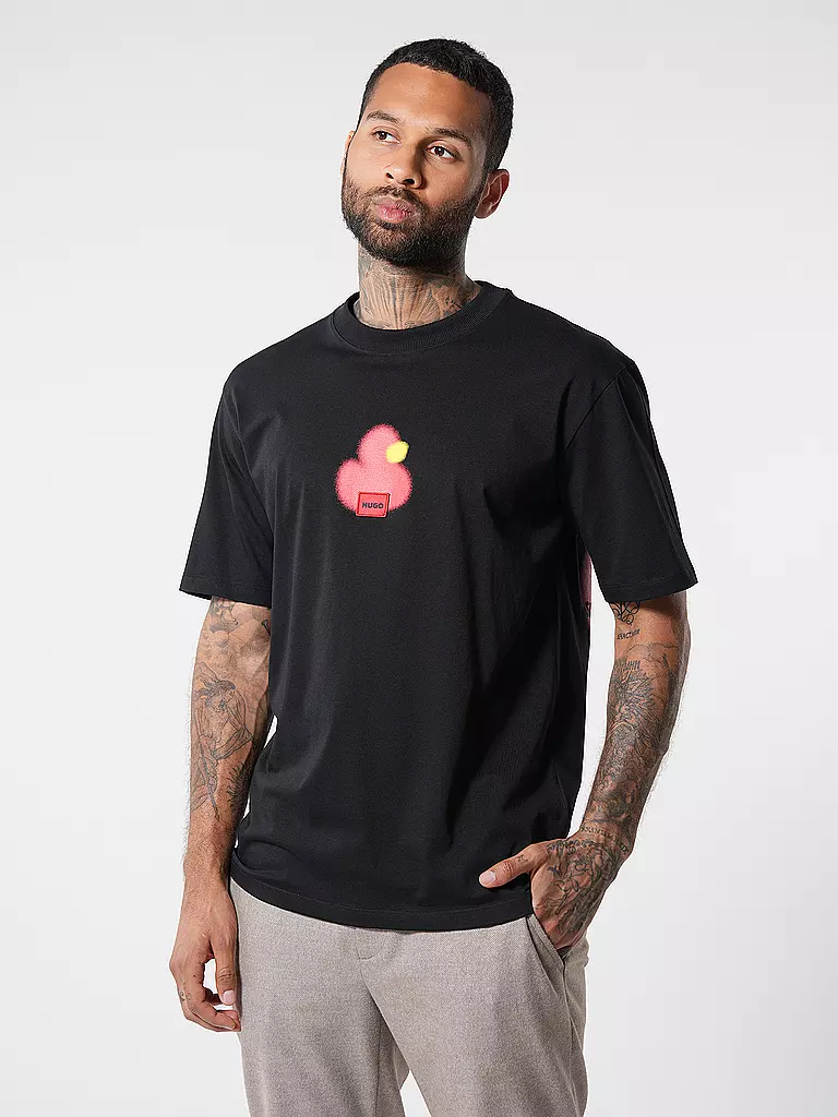 HUGO T-Shirt DILIPPERS schwarz