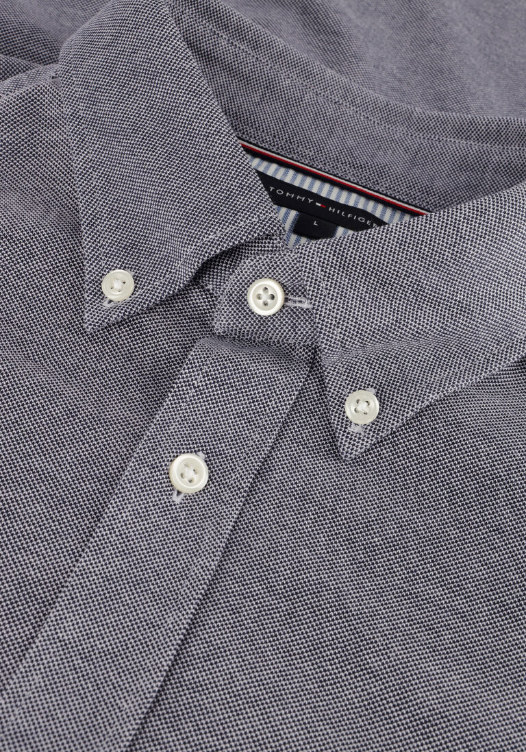 TOMMY HILFIGER donkerblauwe tommy hilfiger klassiek overhemd 1985 knitted sf shirt