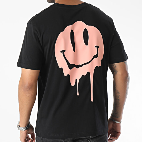 Tee Shirt Oversize Large Dripping Smiles Noir Rose
