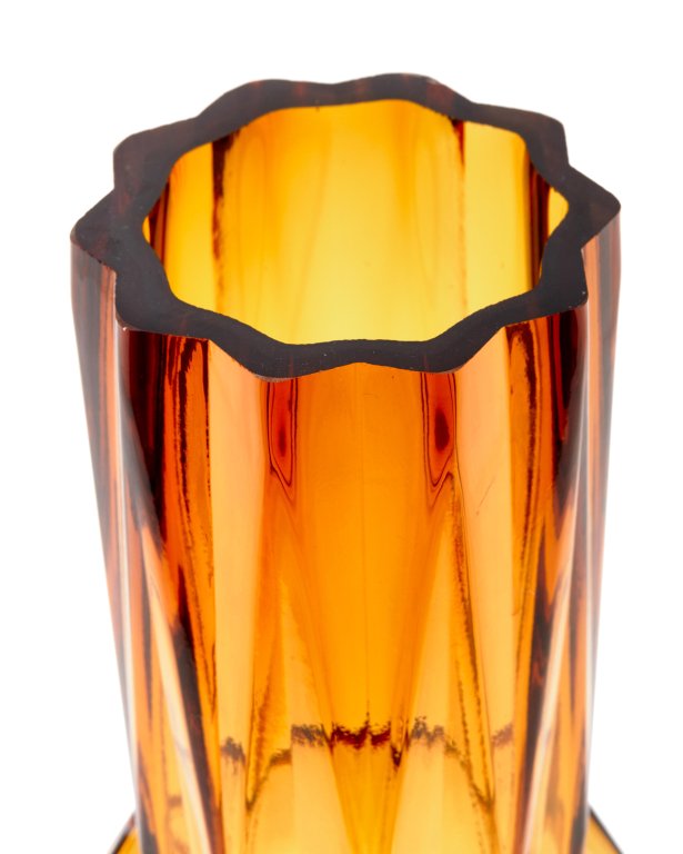 POLSPOTTEN Glass Folds vaas L Ochre