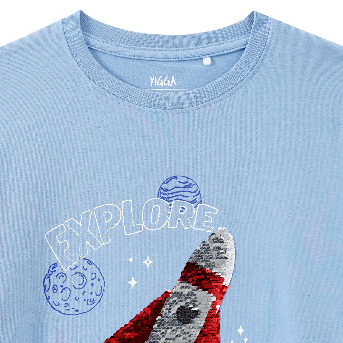 Yigga Jungen T-Shirt mit Wendepailletten hellblau