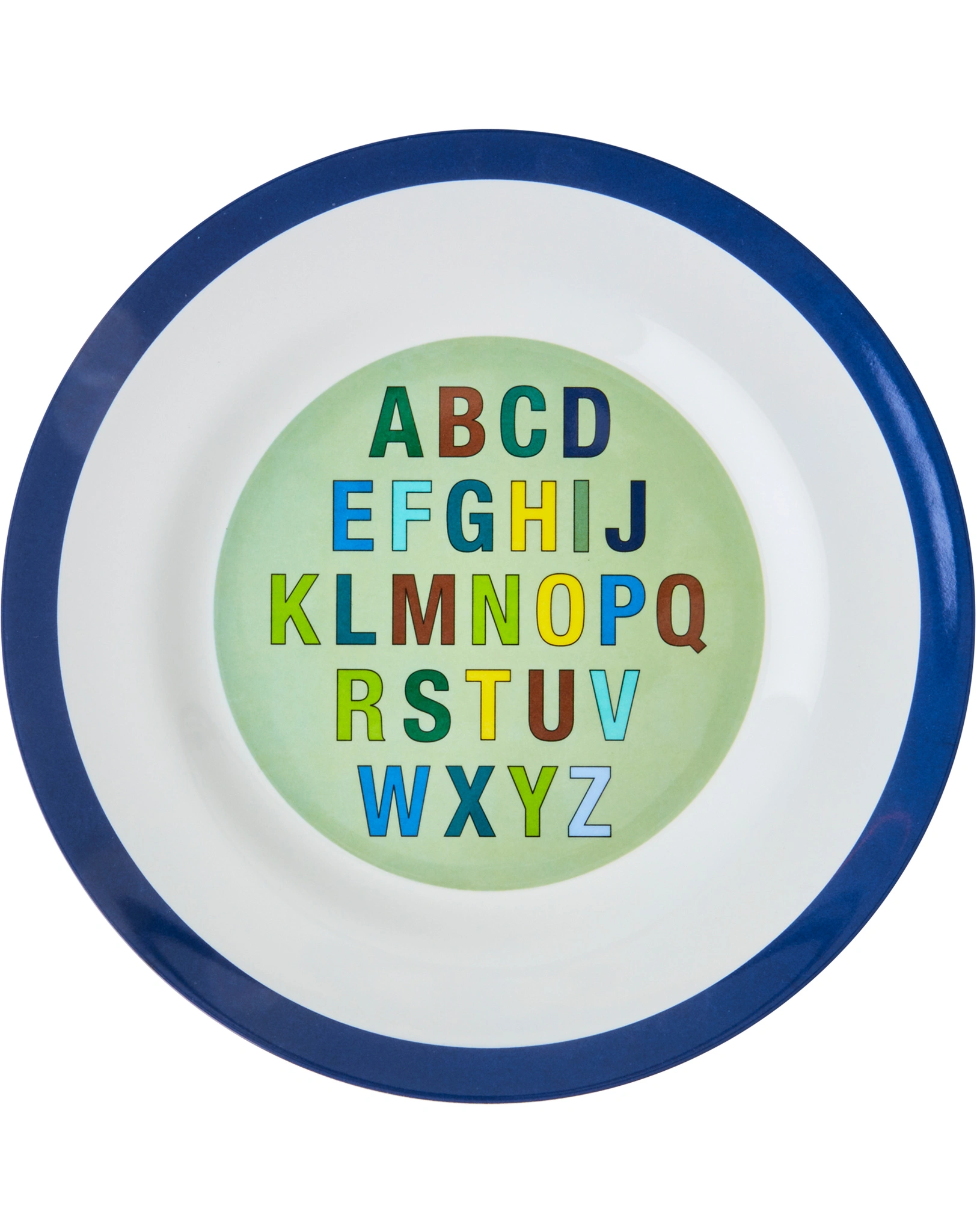 Melamin-Teller ALPHABET in dunkelblau