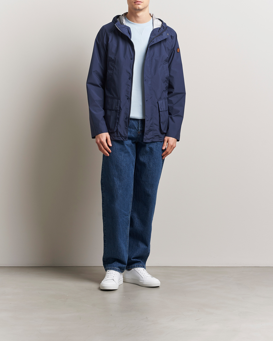 Save The Duck Ghibli Wind/Water Resistant Hooded Jacket Navy Blue
