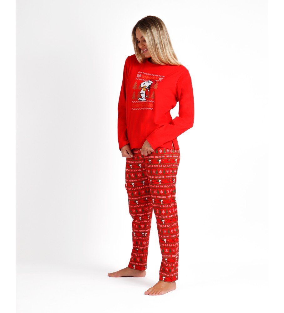 Pijama de manga comprida Aznar Innova Merry Christmas vermelho