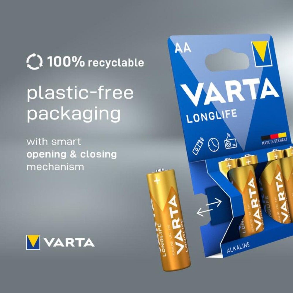 BATTERI VARTA AA LONGLIFE EXTRA ALKALINE 4 STK