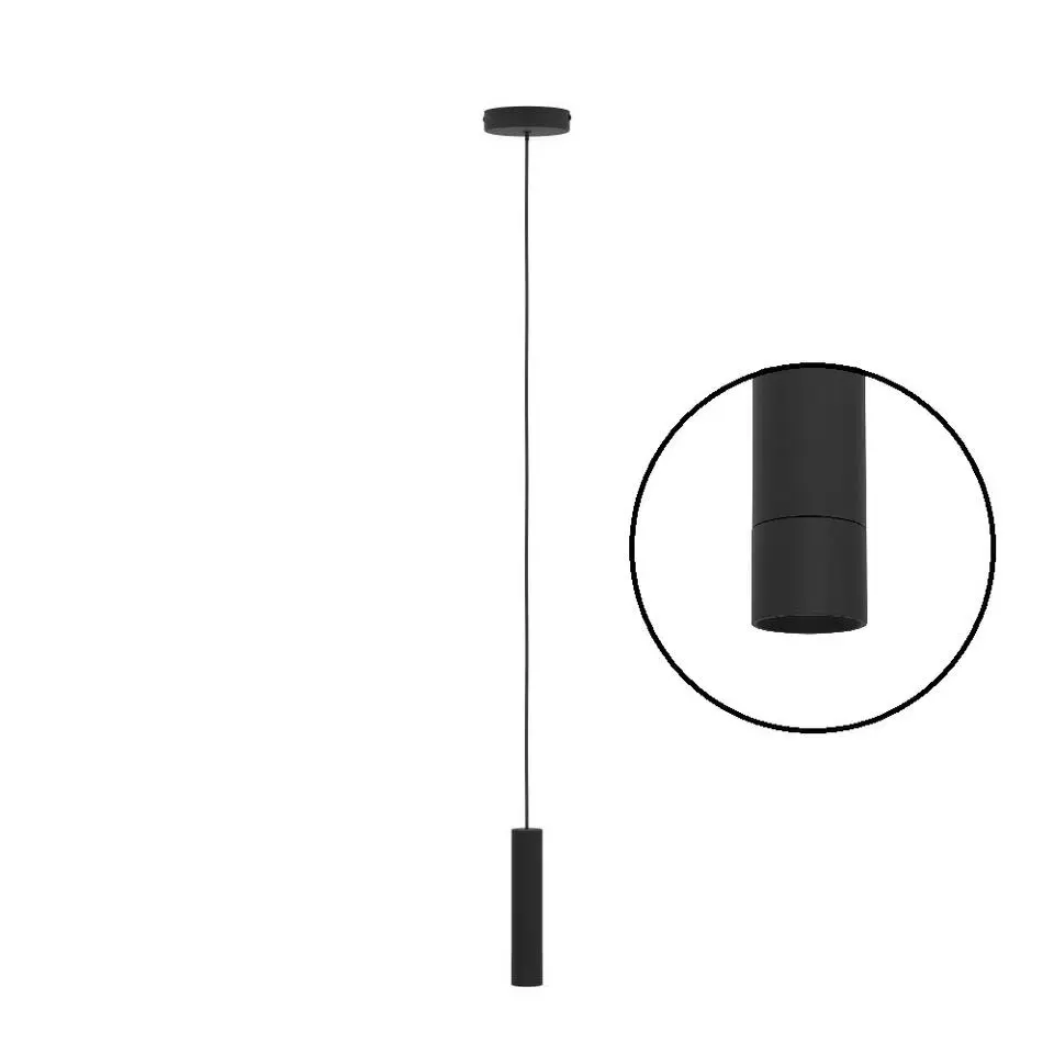 EGLO Almudaina Hanglamp - LED - Ø 4 cm - Zwart - Staal