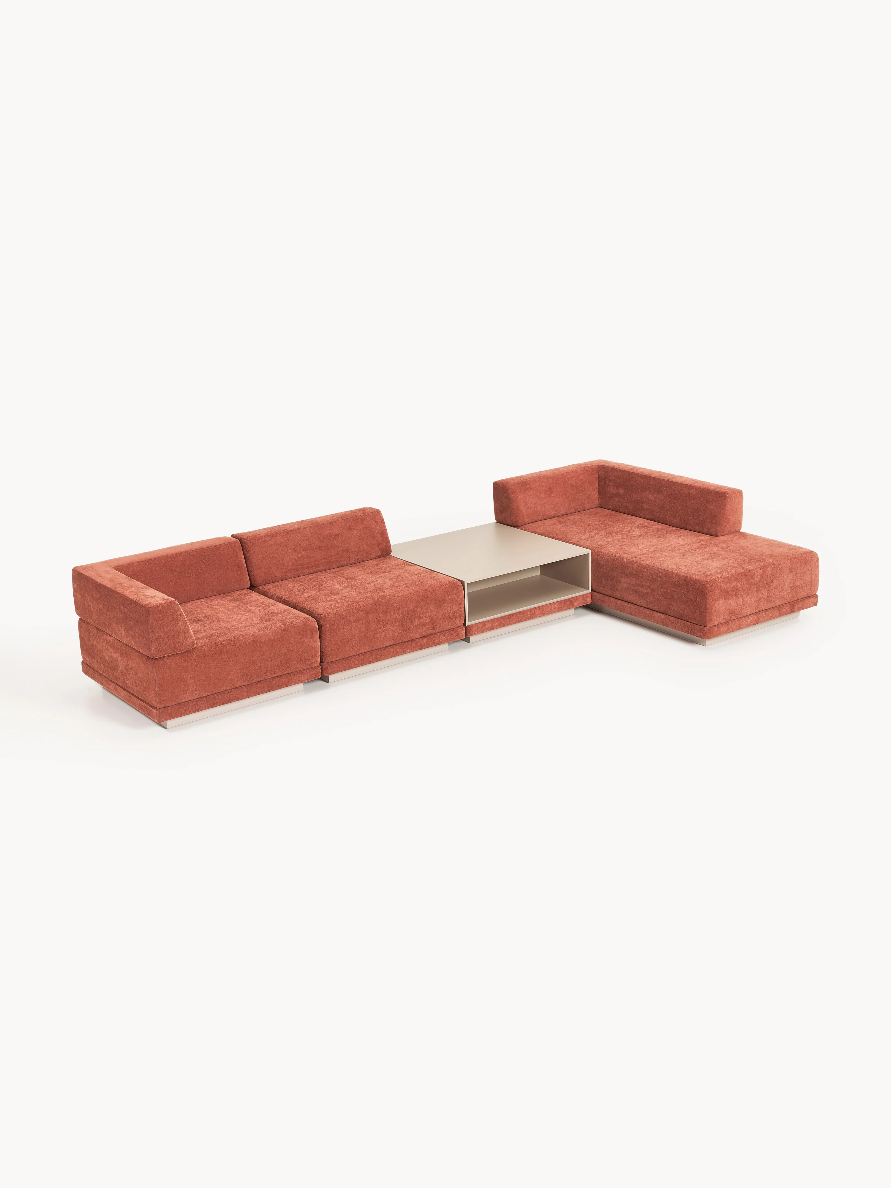 Modulaire hoekbank Colin (4-zits) met salontafel