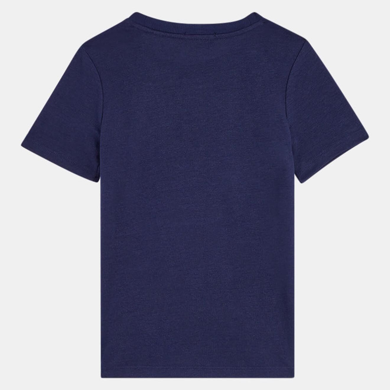 Scotch & Soda T-Shirt en Lin mélangé détail col bleu marine