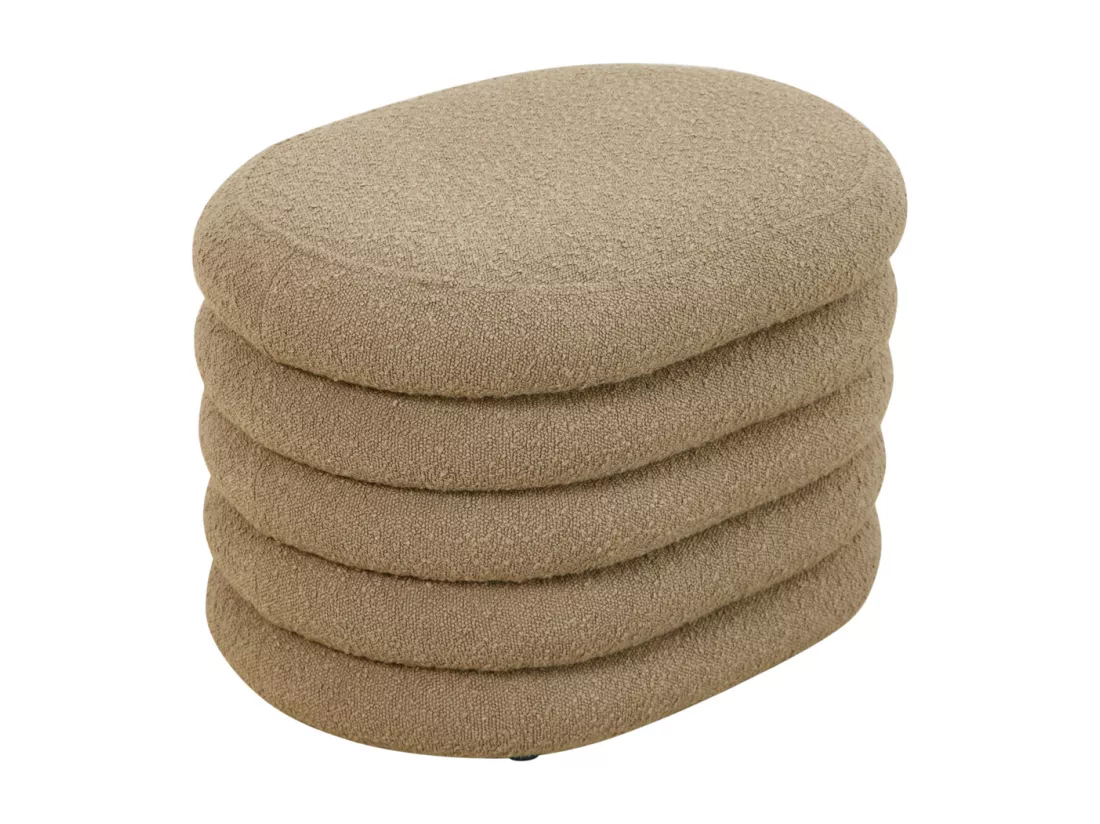 Pouf avec espace de rangement et revêtement en boucle