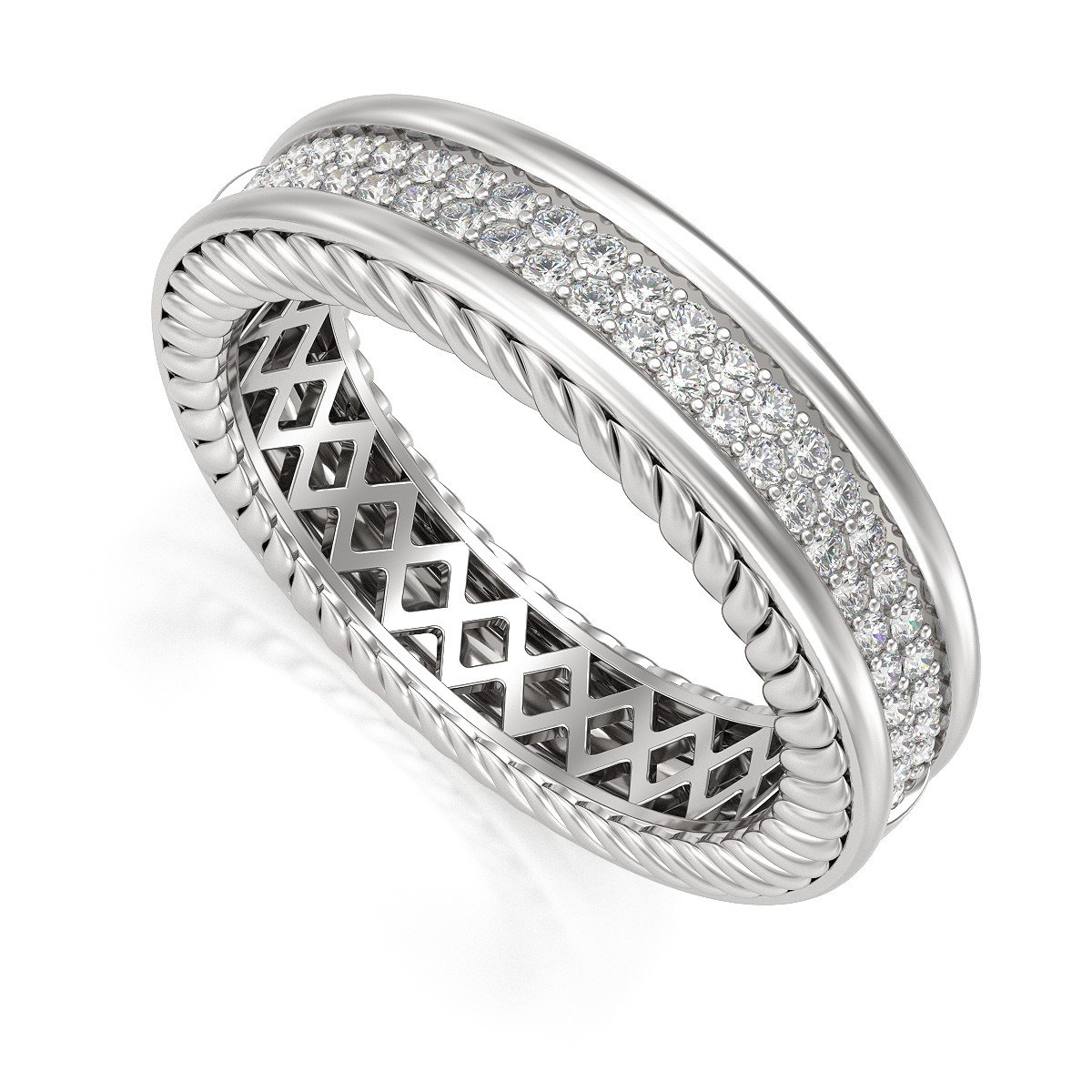 Alliance ADEN Homme Or 585 Blanc Diamants 6.50grs