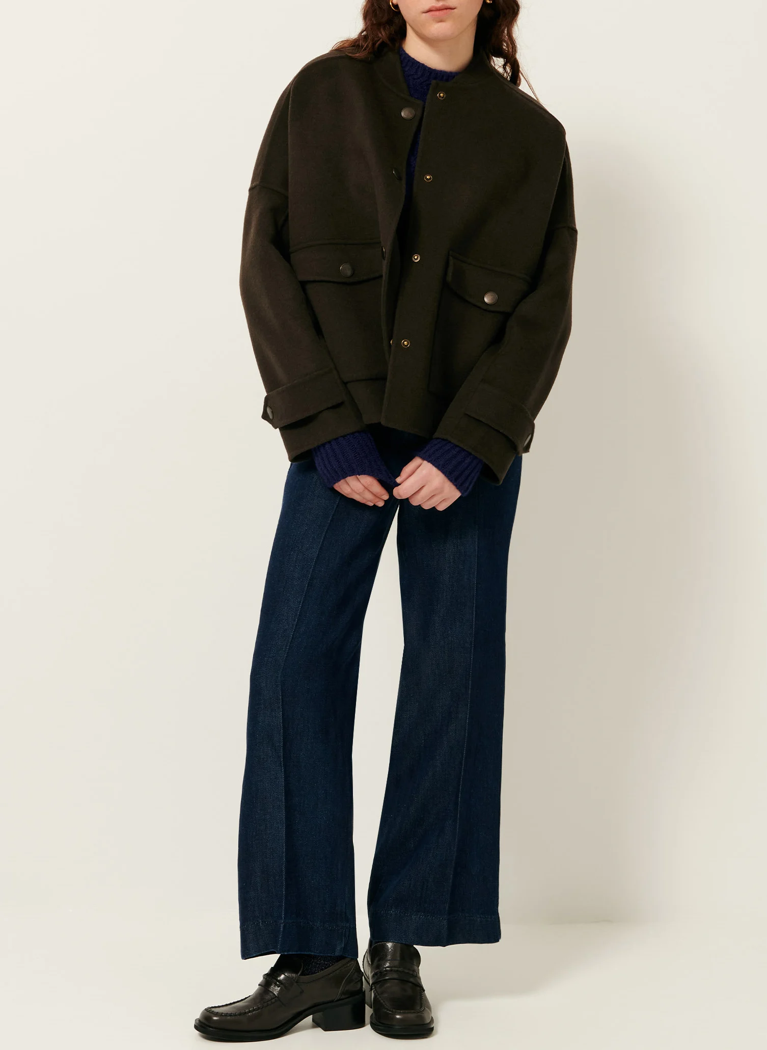 YALEPARK - Veste esprit teddy en laine mélangée | Marron