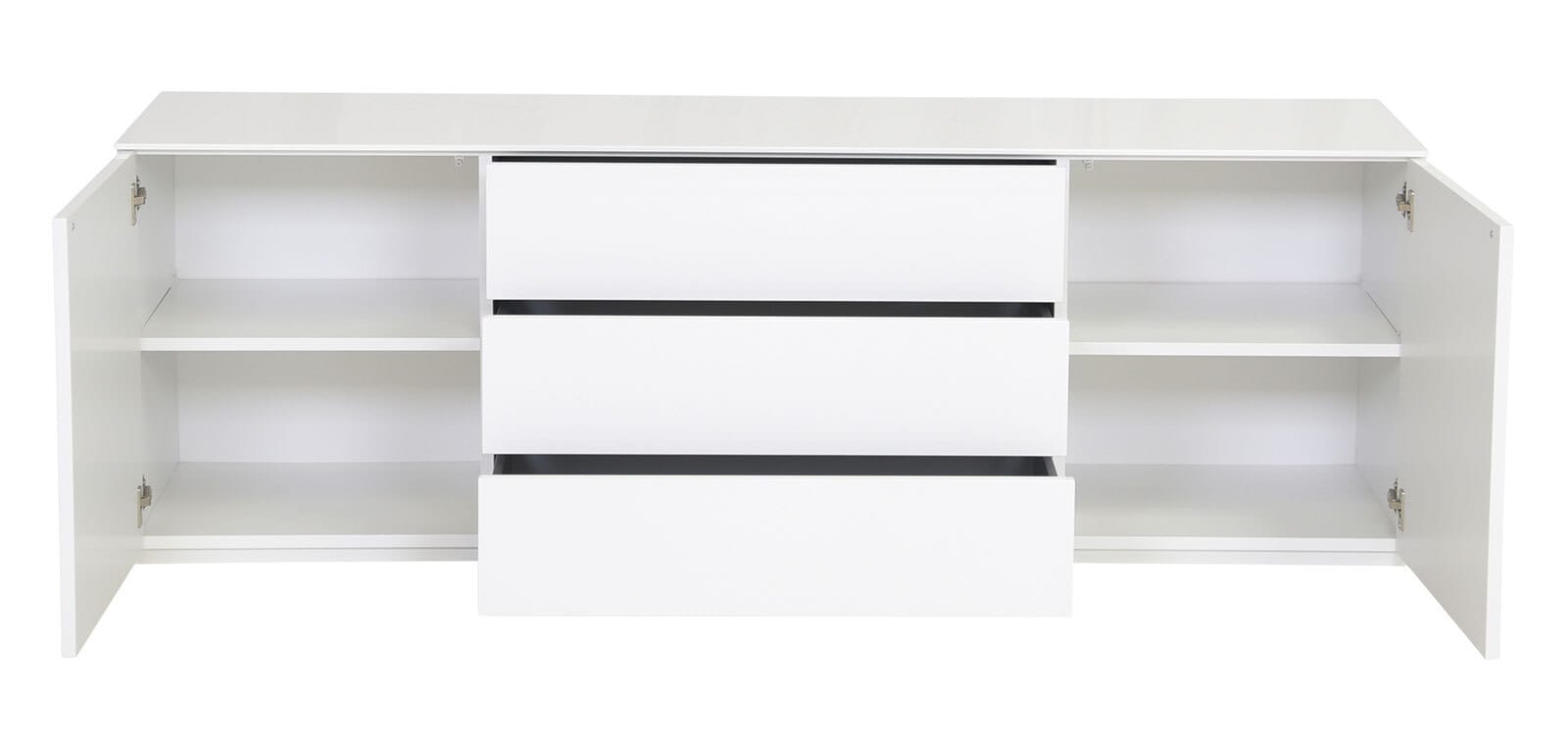 Sideboard MONIQUE 180 x 60 cm Hochglanz weiß
