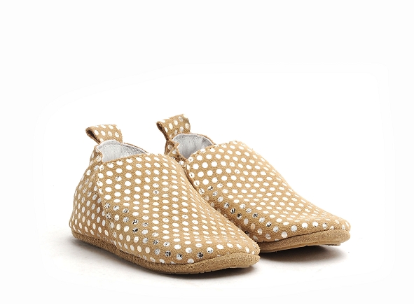 Bellamy chaussons bebe valentines tic pois marron