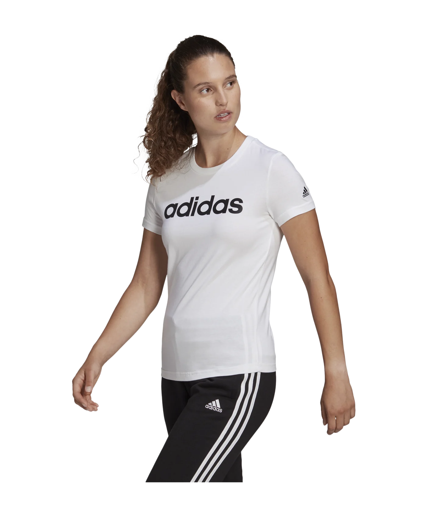 adidas Essentials T-Shirt Damen Weiss Schwarz