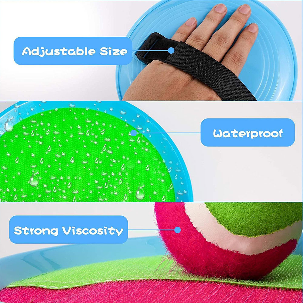 (3-tlg. Set) Outdoor Klettball Catch Spiel Strand Wurfspiel mit Schläger   1 Ball